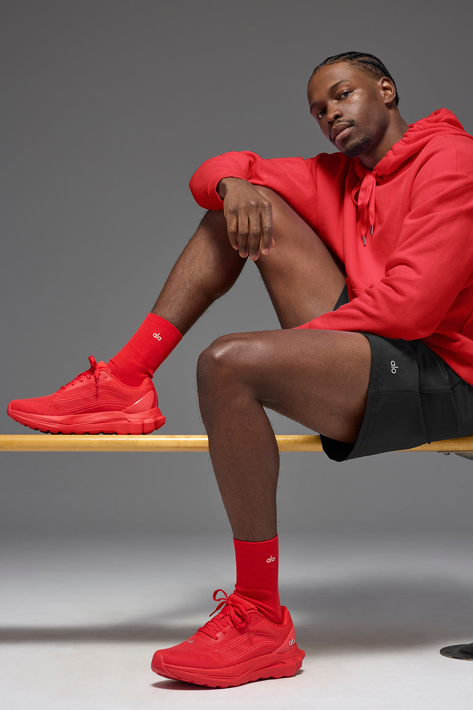 Unisex Half-Crew Understated Sock - Bright Red - Image 2