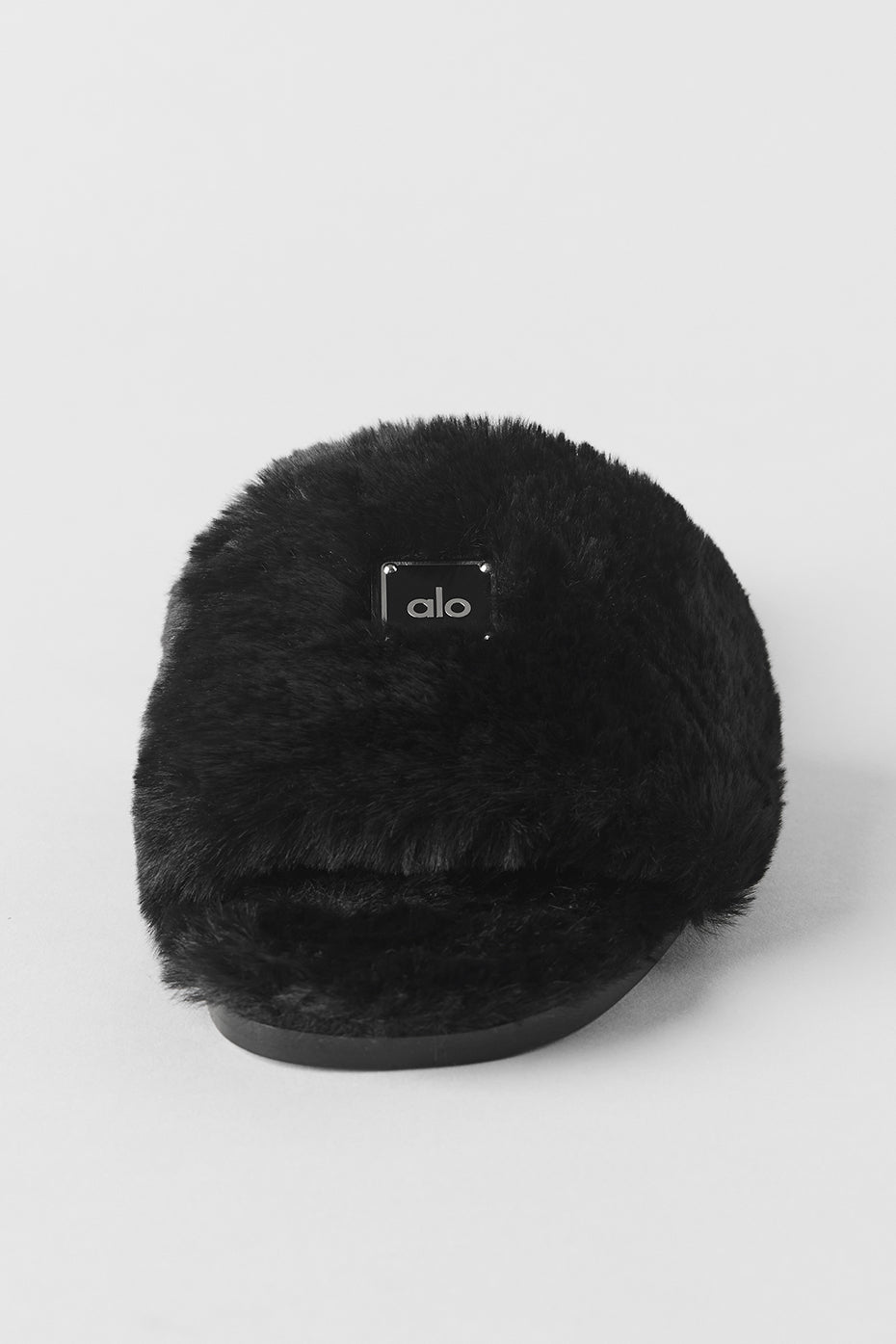 ALO Classico Faux Fur Sandal - Black - Image 4