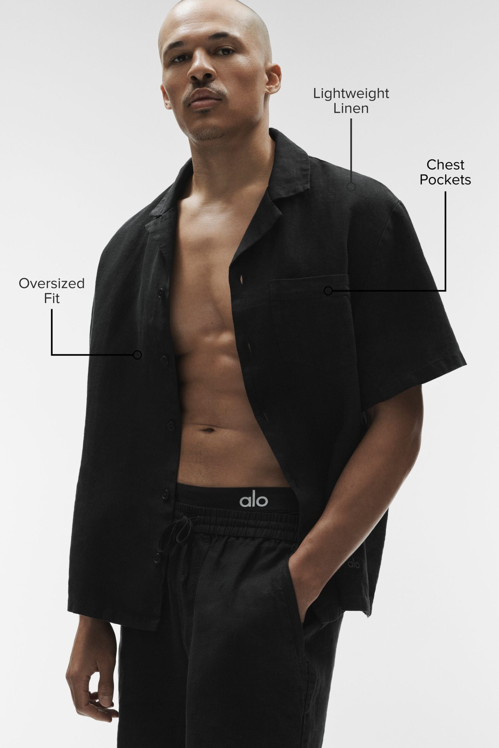 Linen Days Short Sleeve Button Up - Black - Image 2