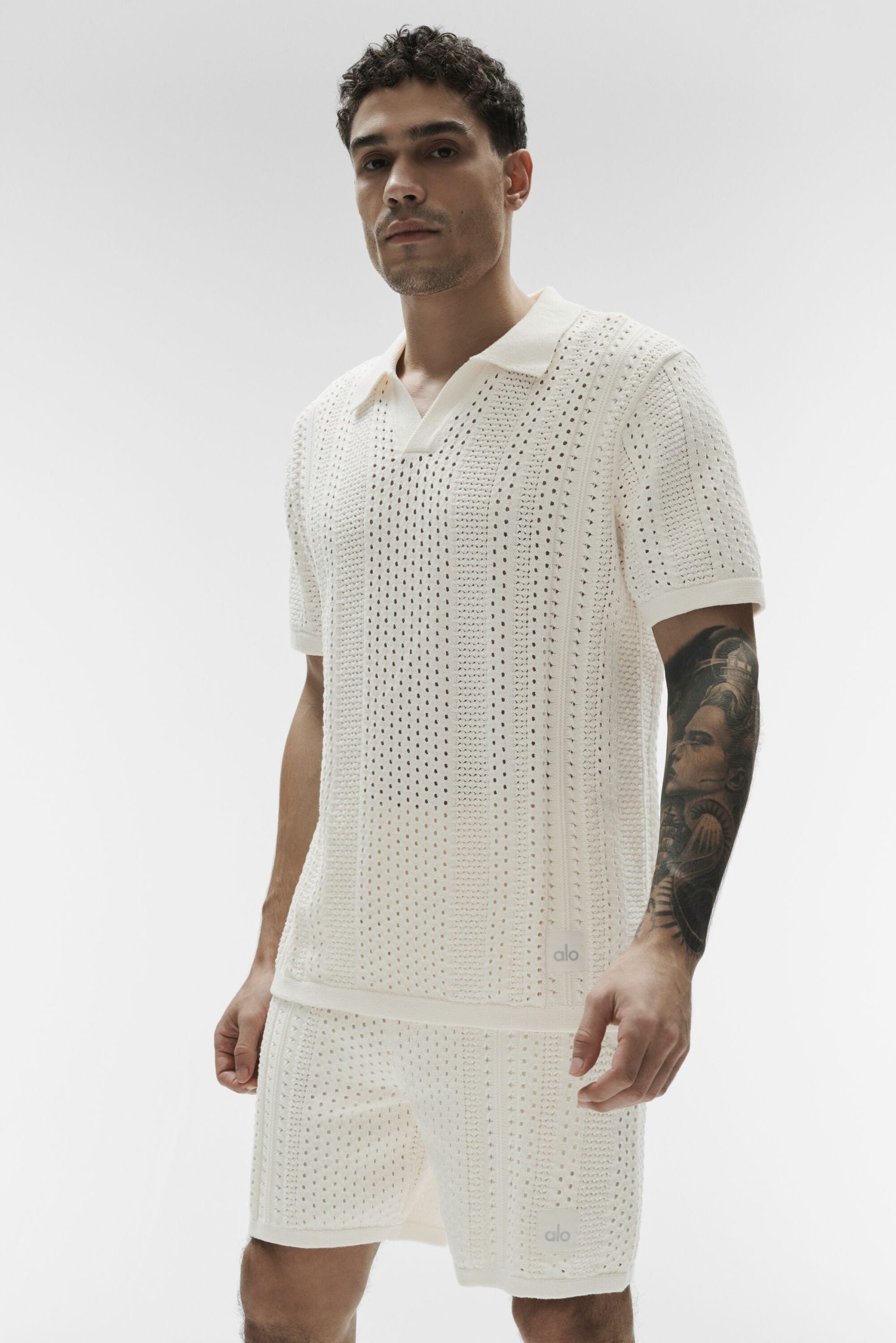 Coastline Knit Short Sleeve Polo - Ivory - Image 3
