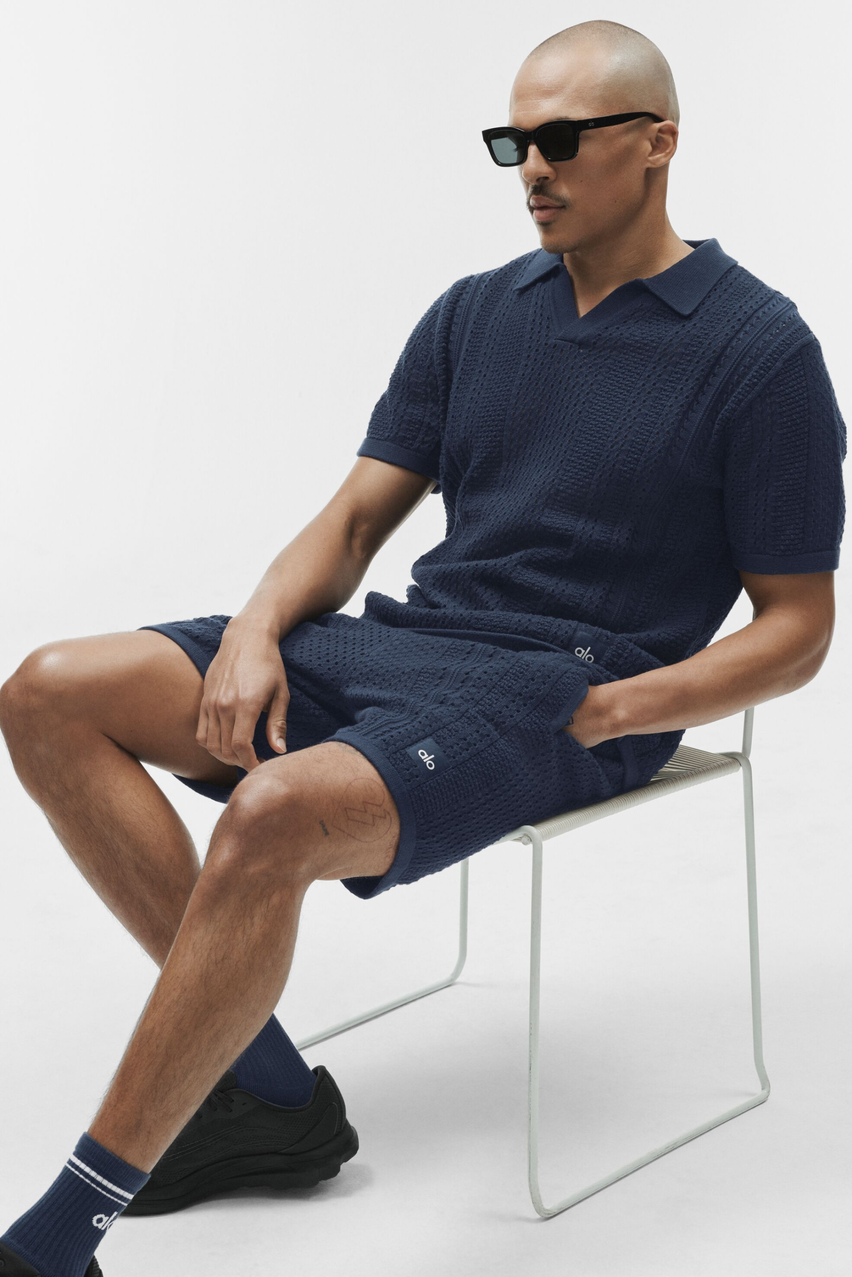 Coastline Knit Short Sleeve Polo - Navy - Image 6