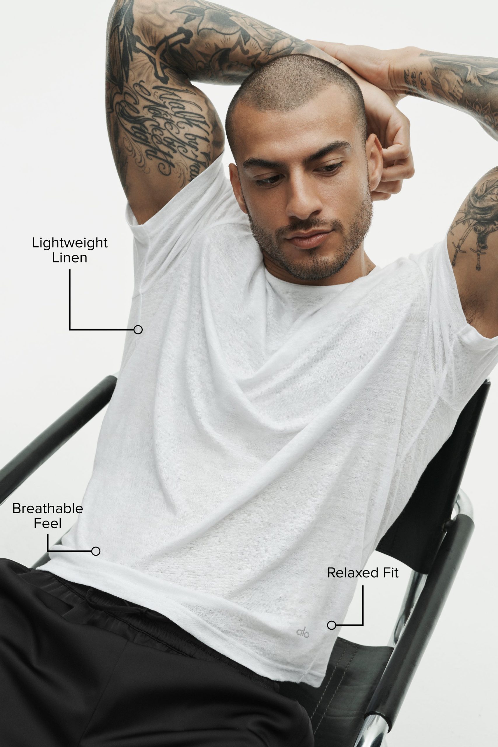 Linen Jersey Coastal Short Sleeve Tee - White - Image 2