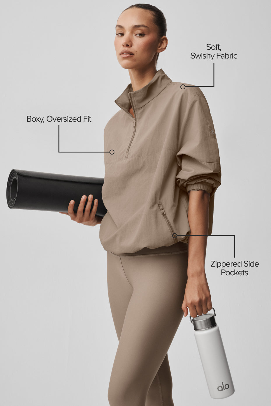 Light Weight Takeaway Track Pullover - Gravel - Image 2