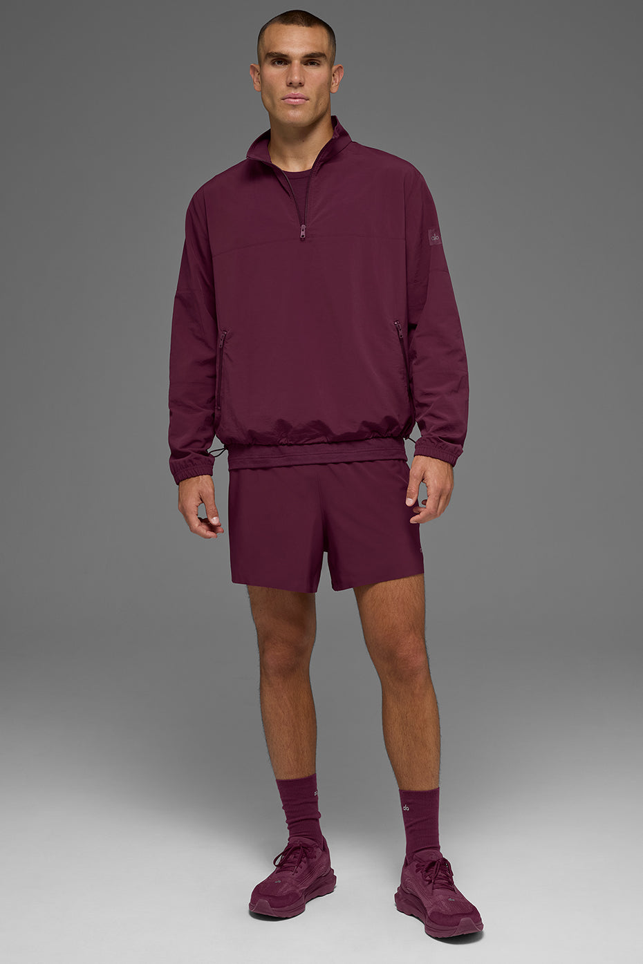 Light Weight Takeaway Track Pullover - Burgundy - Image 4