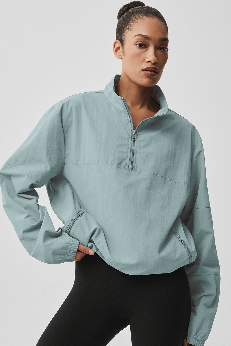 Light Weight Takeaway Track Pullover - Desert Sage