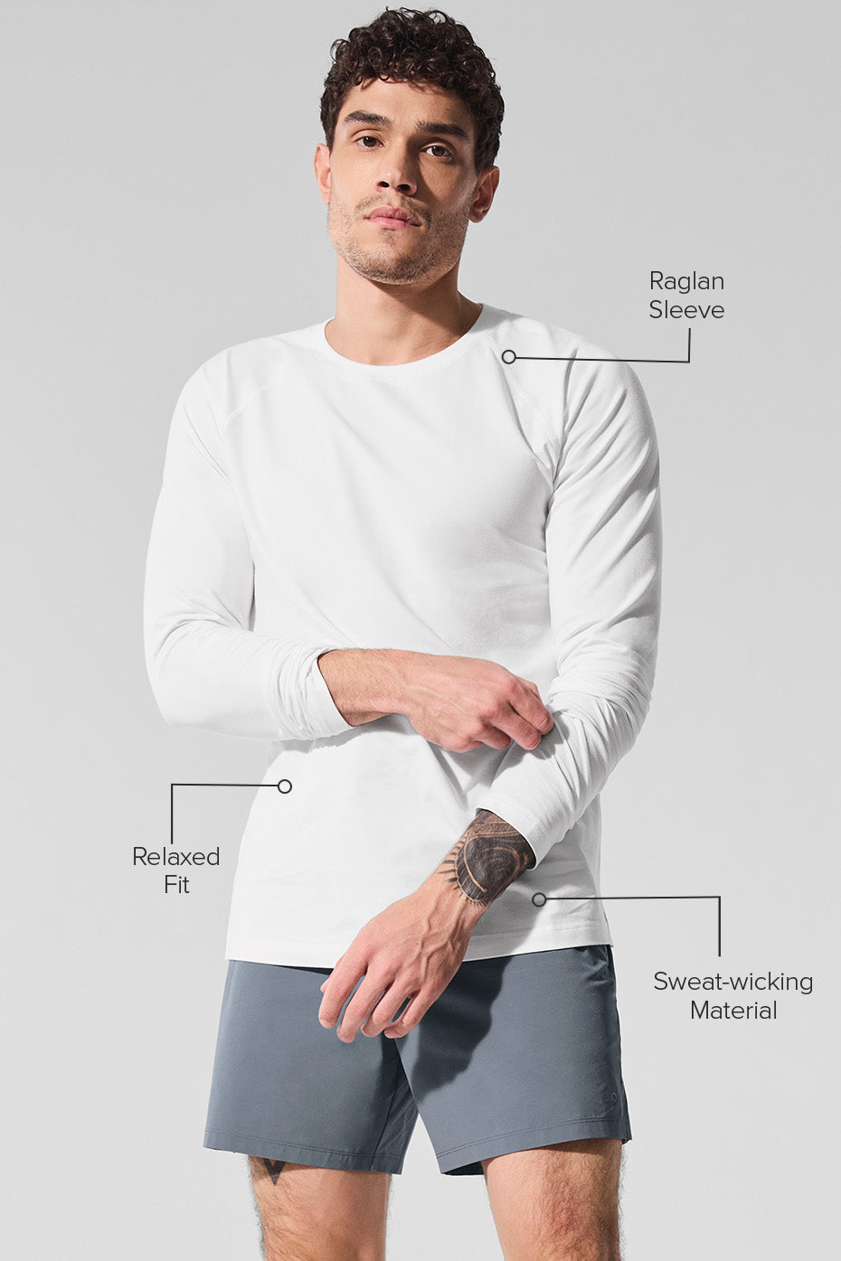 ALO Vapor Crewneck Long Sleeve - White - Image 2