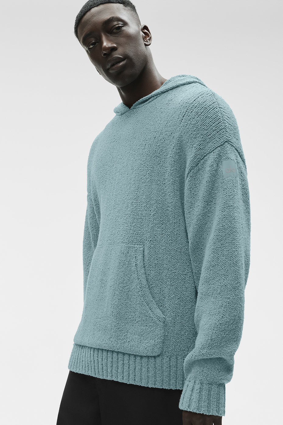 Textured Knit Hoodie - Desert Sage - Image 5