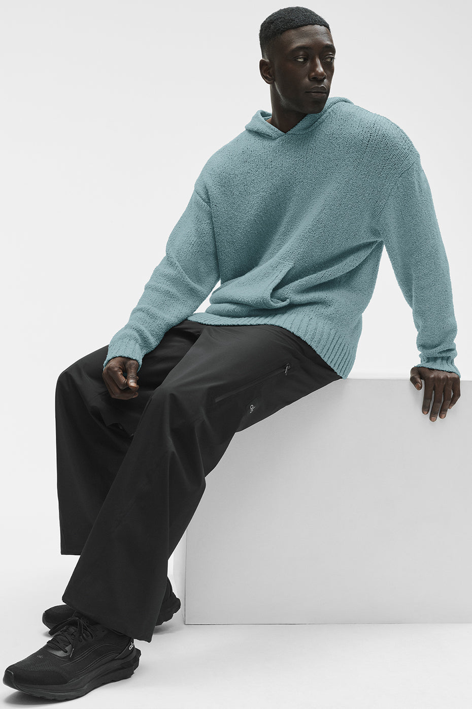 Textured Knit Hoodie - Desert Sage - Image 6