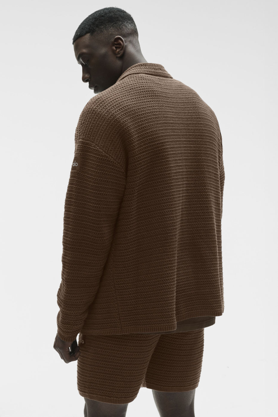 Shift Knit Button Up Long Sleeve - Espresso - Image 4