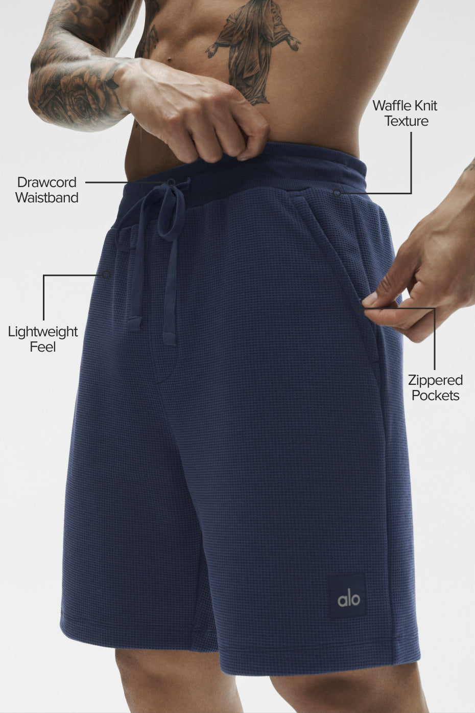 7 Waffle Lounge Short - Navy - Image 2
