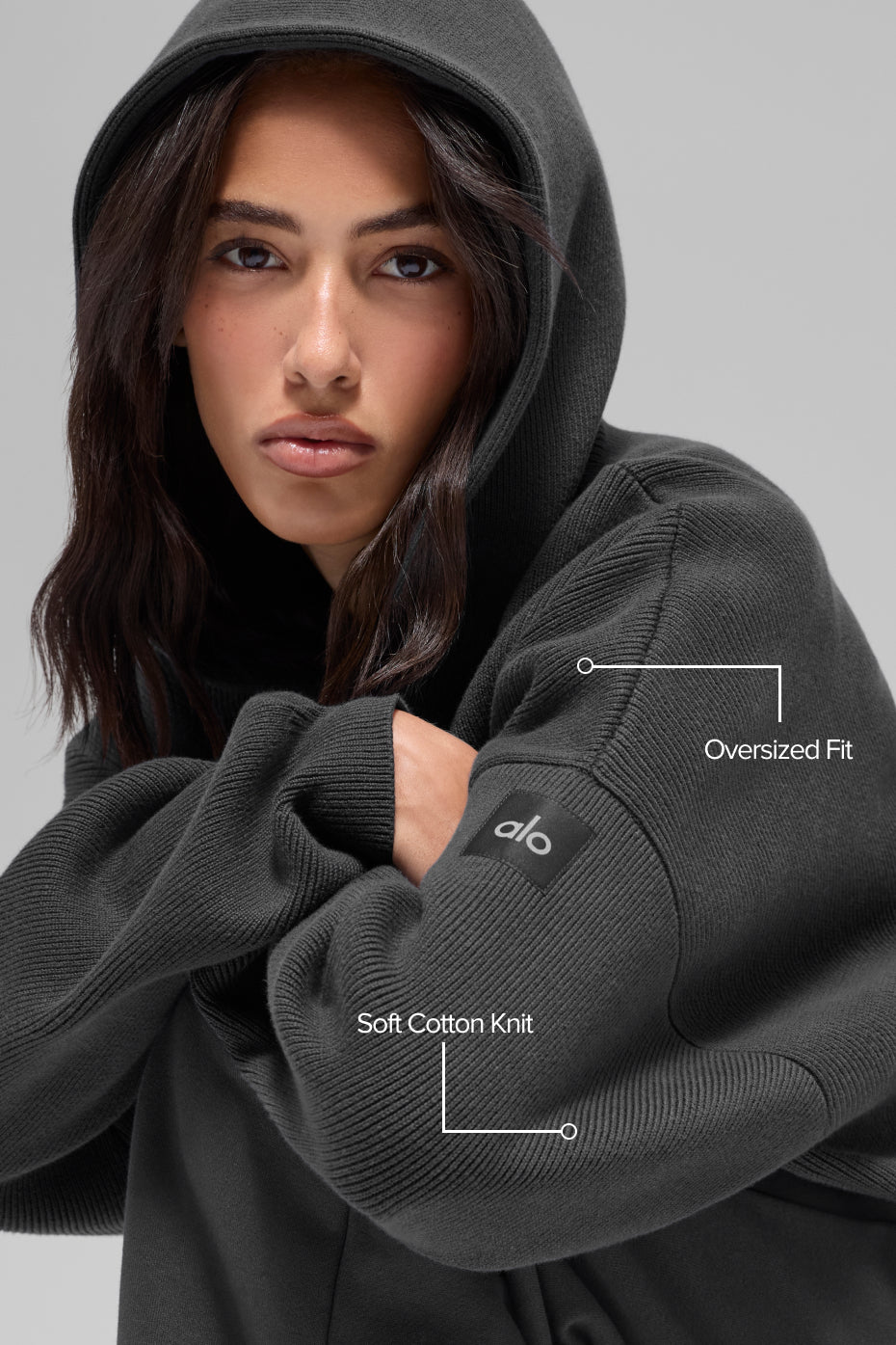 Scholar Hooded Sweater - Anthracite - Image 2