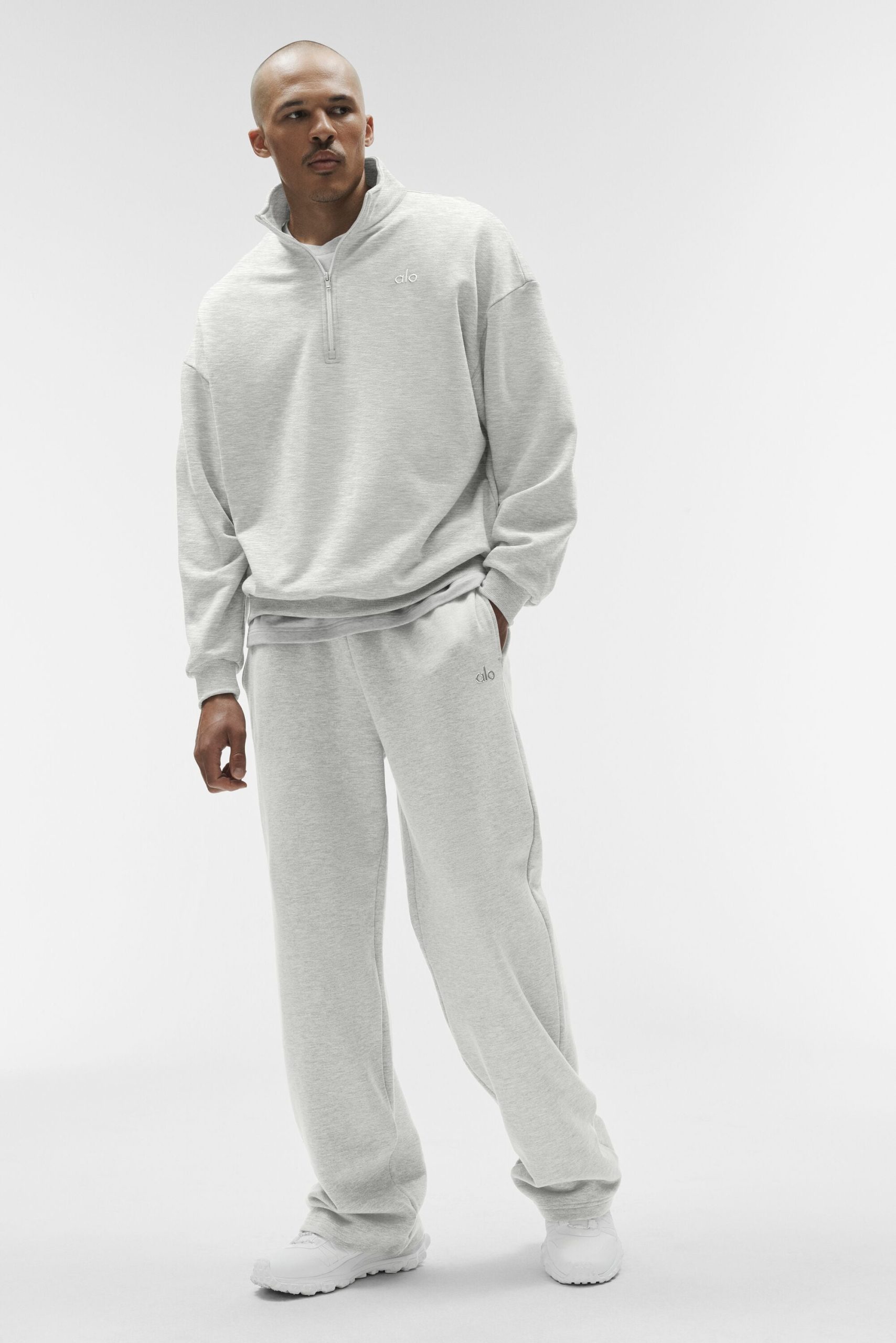 Accolade 1/4 Zip Pullover - White Heather - Image 4