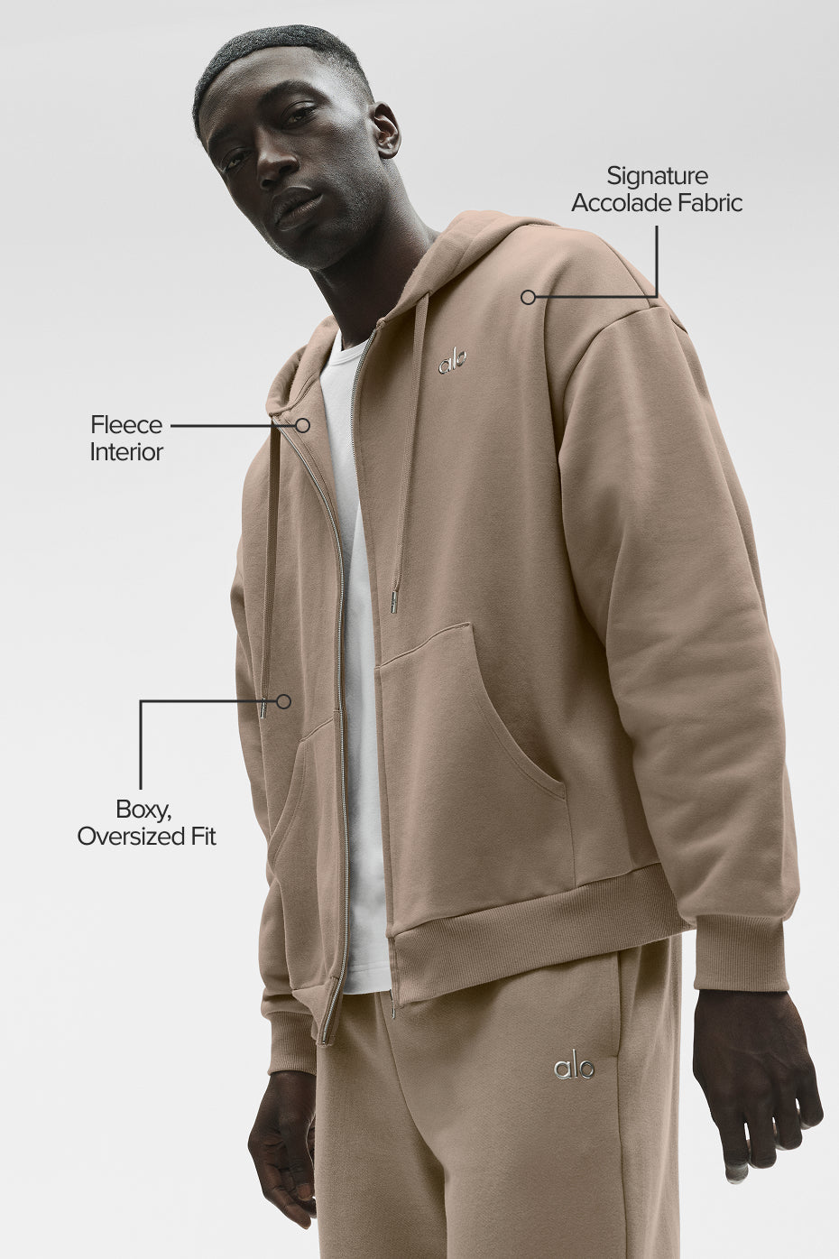 Accolade Full Zip Hoodie - Gravel - Image 2