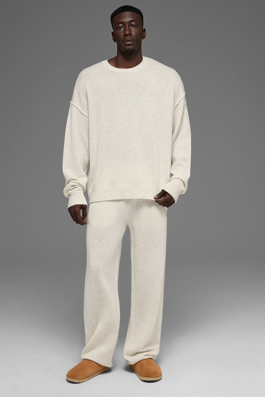 Unisex Wool Cashmere New Class Crewneck Sweater - Bone Heather - Image 5