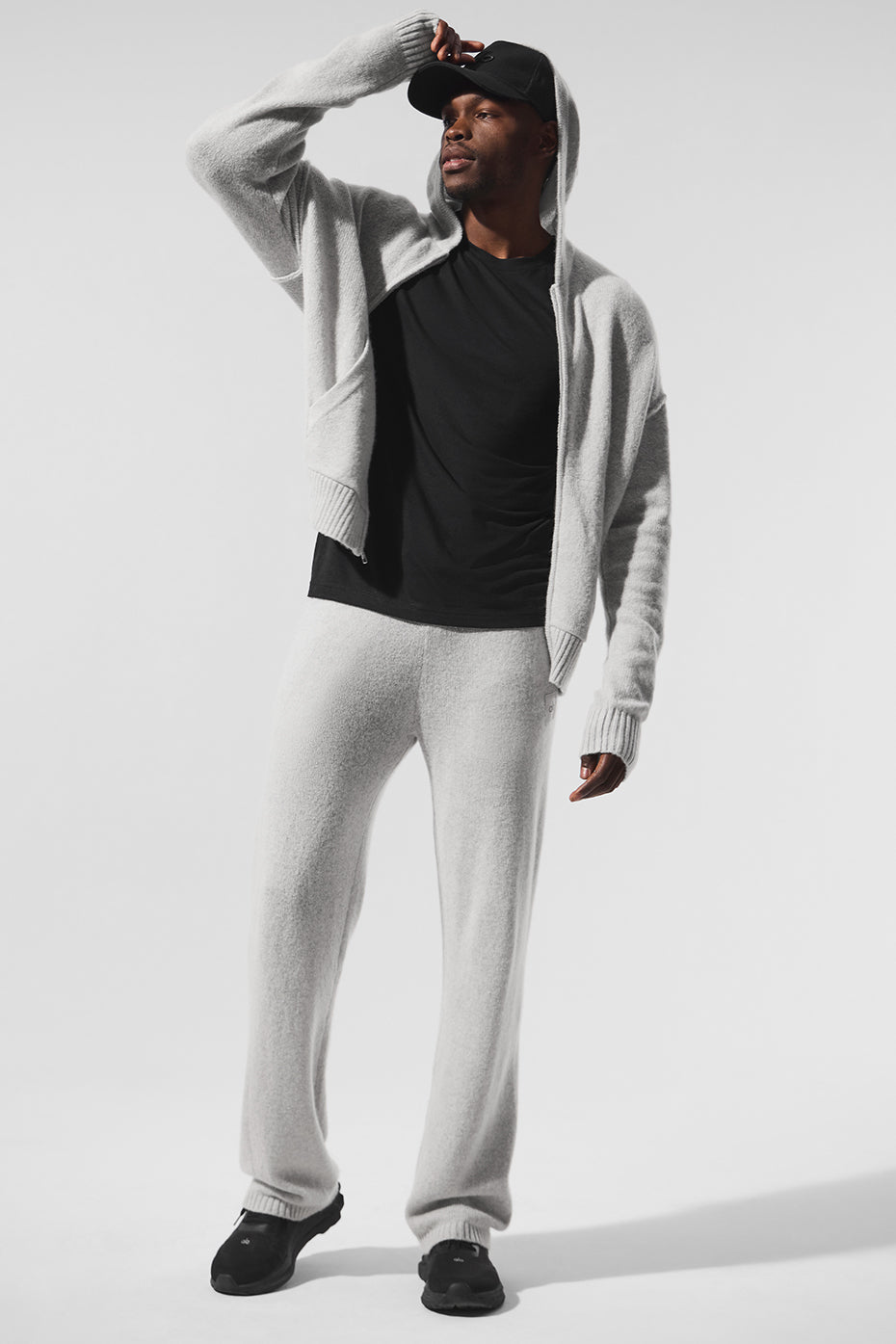 Wool Cashmere New Class Full Zip Hoodie - Pearl Grey Heather - Image 5