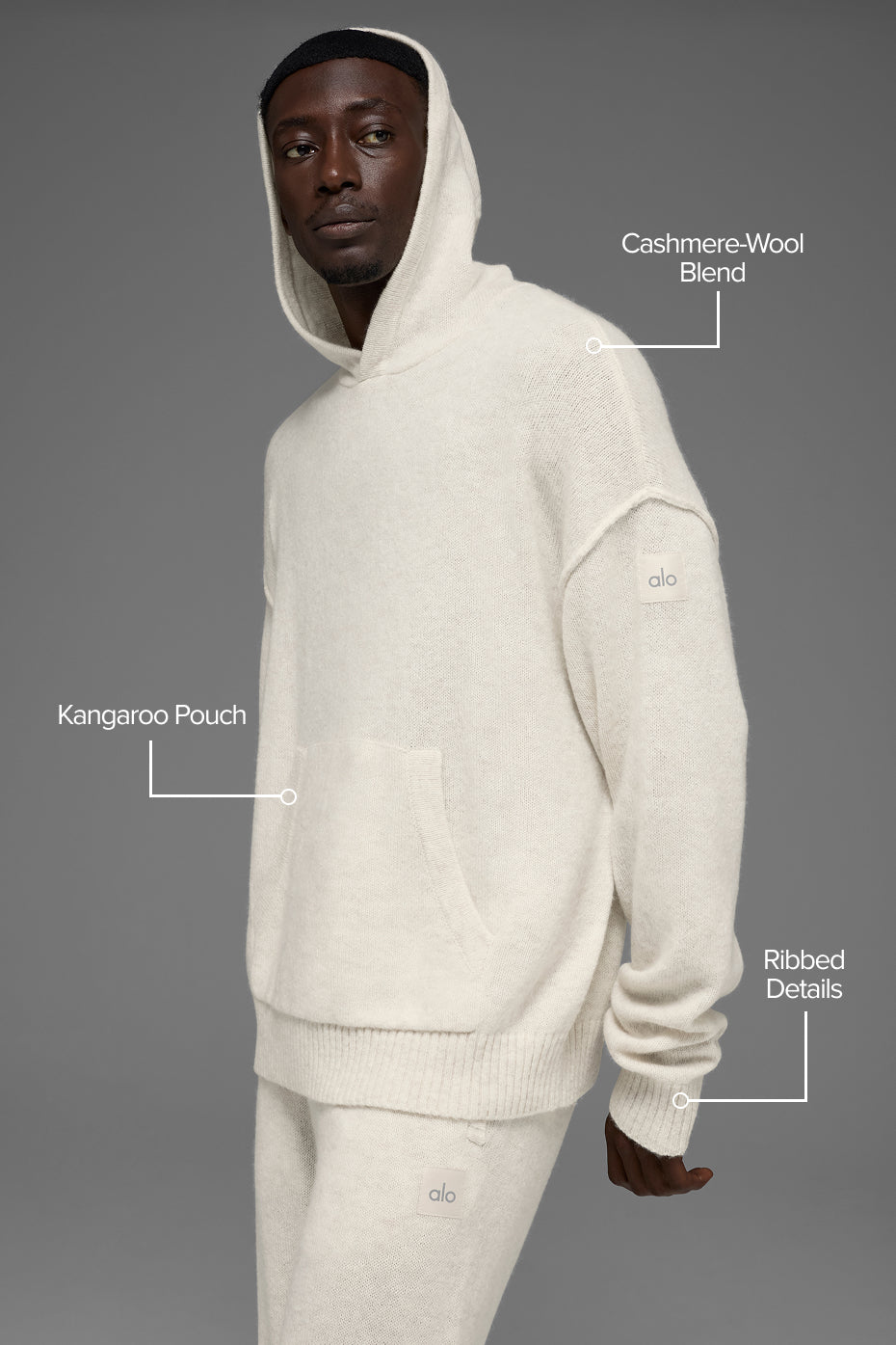 Wool Cashmere New Class Hoodie - Bone Heather - Image 2