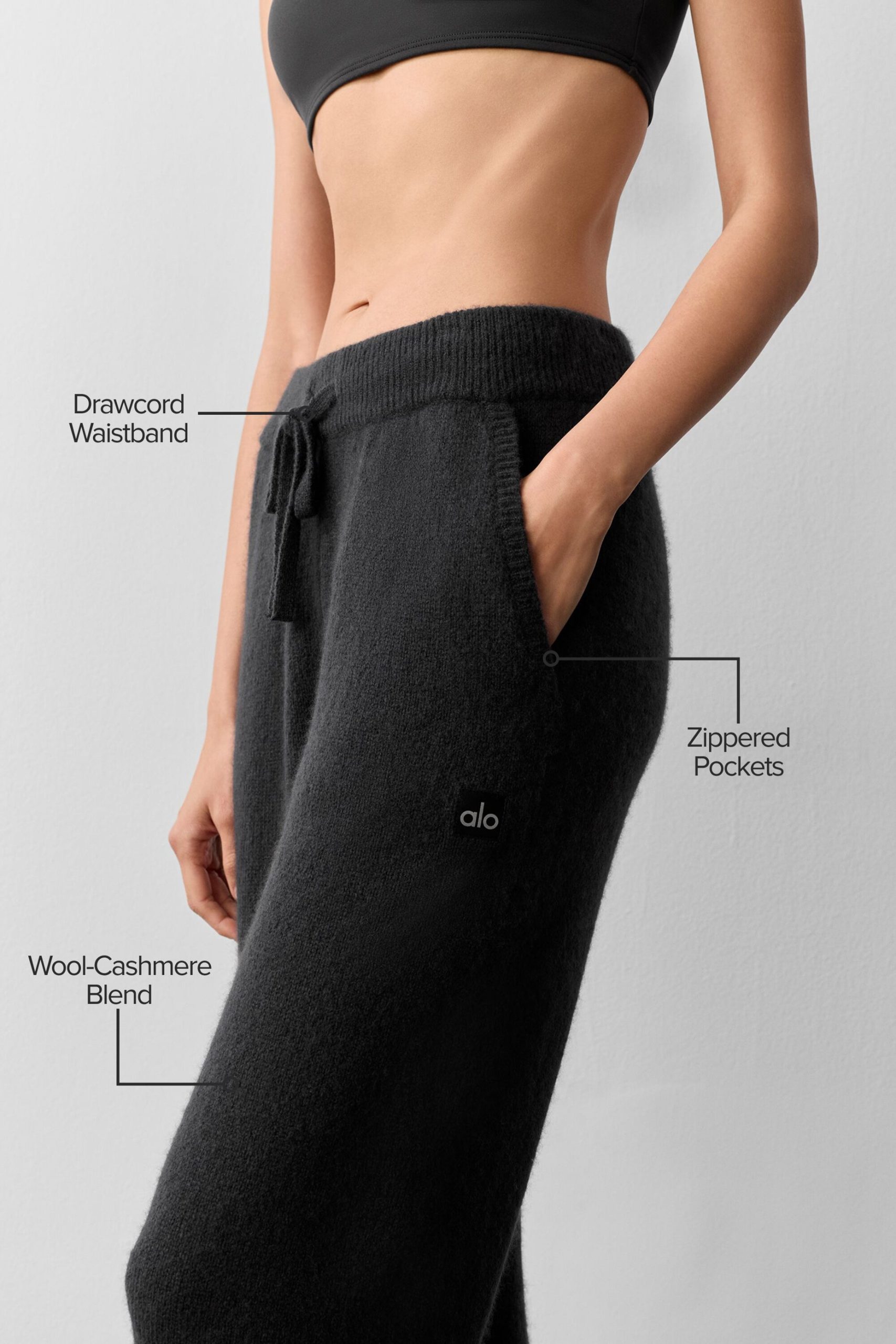 Wool Cashmere New Class Sweatpant - Black - Image 2