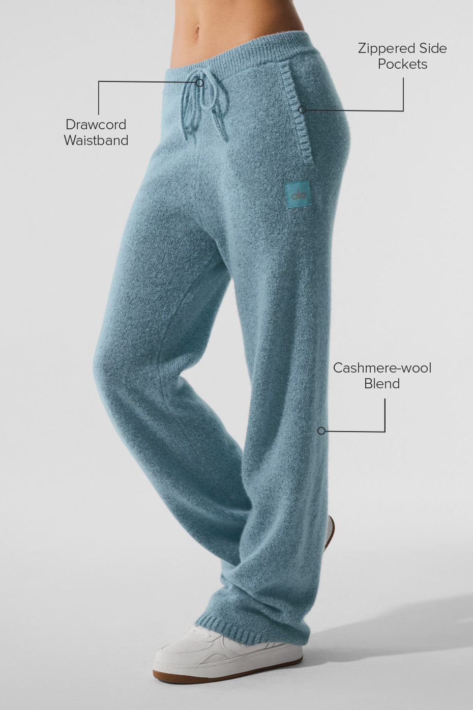 Wool Cashmere New Class Sweatpant - Celestial Blue Granite Heather - Image 2