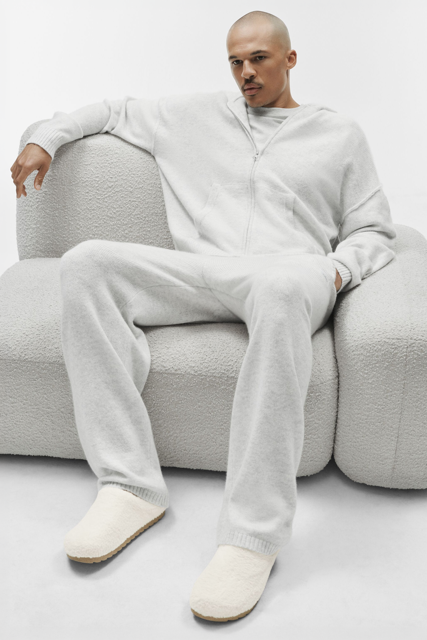 Wool Cashmere New Class Sweatpant - White Heather - Image 4
