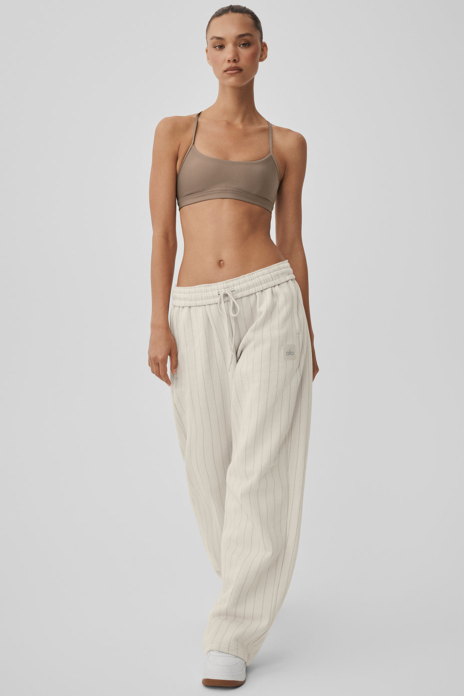 Pinstripe Straight Leg Sweatpant - Bone Pinstripe - Image 5