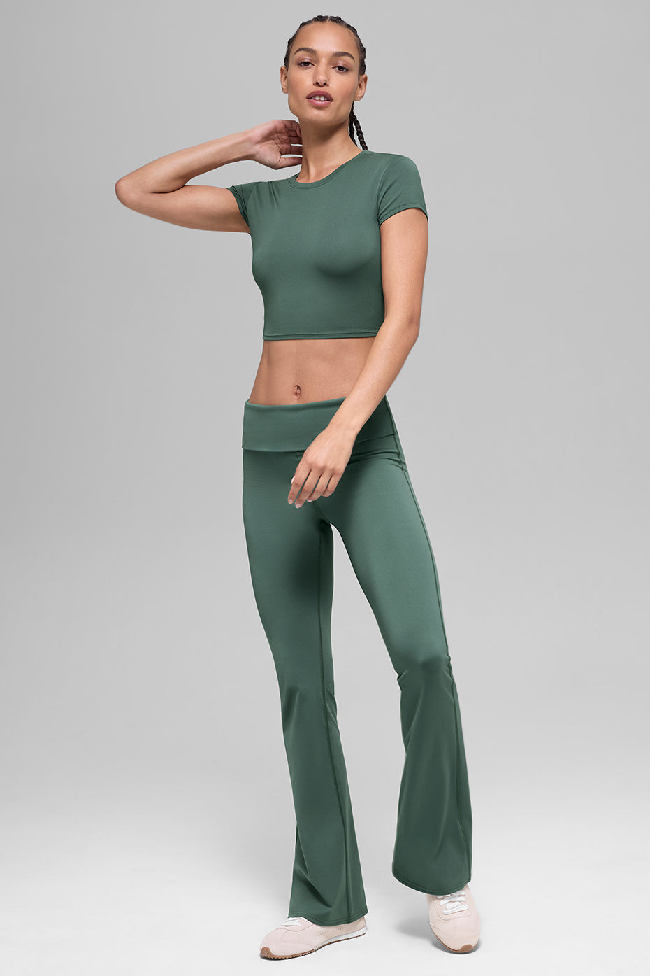 Alosoft Crop Finesse Short Sleeve - Clover Green - Image 4