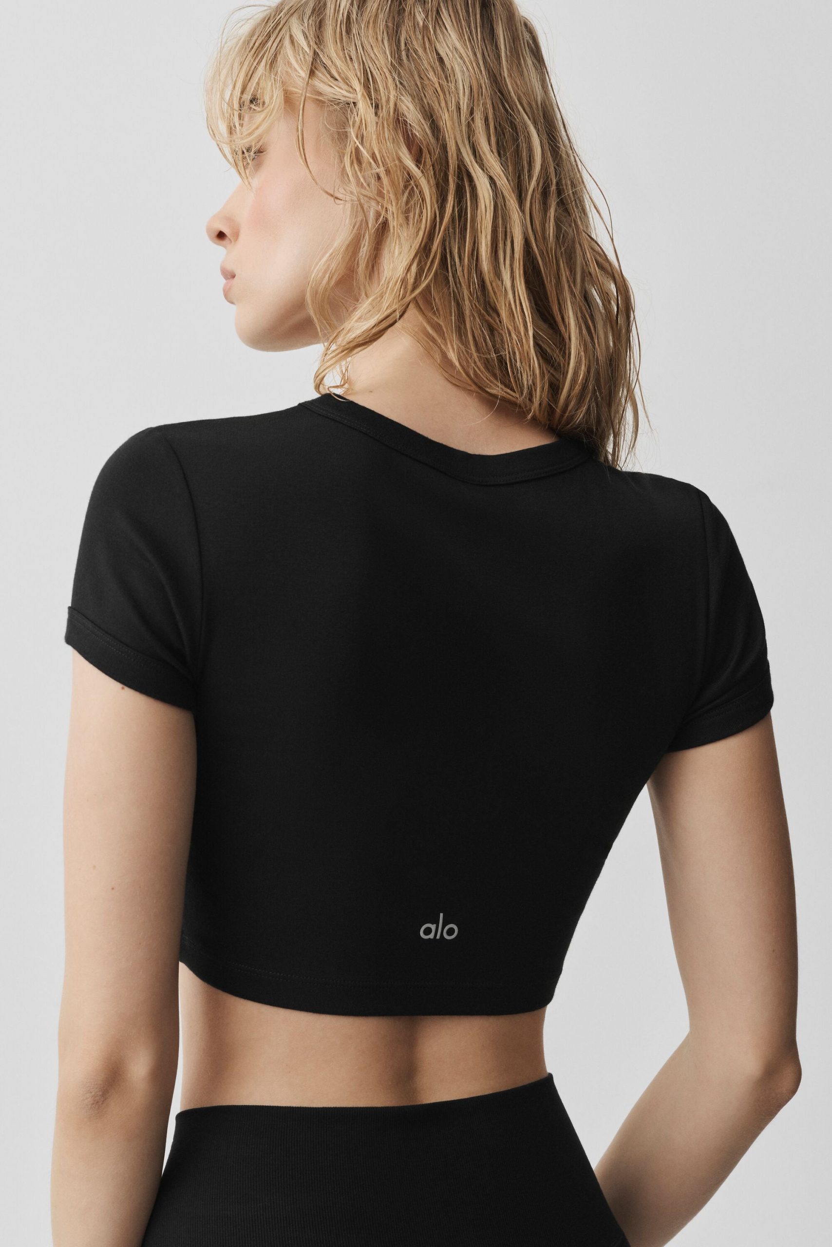 Cropped Timeless Tee - Black - Image 3