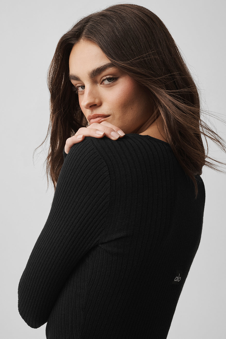 Sweater Knit Unwind Long Sleeve - Black - Image 3