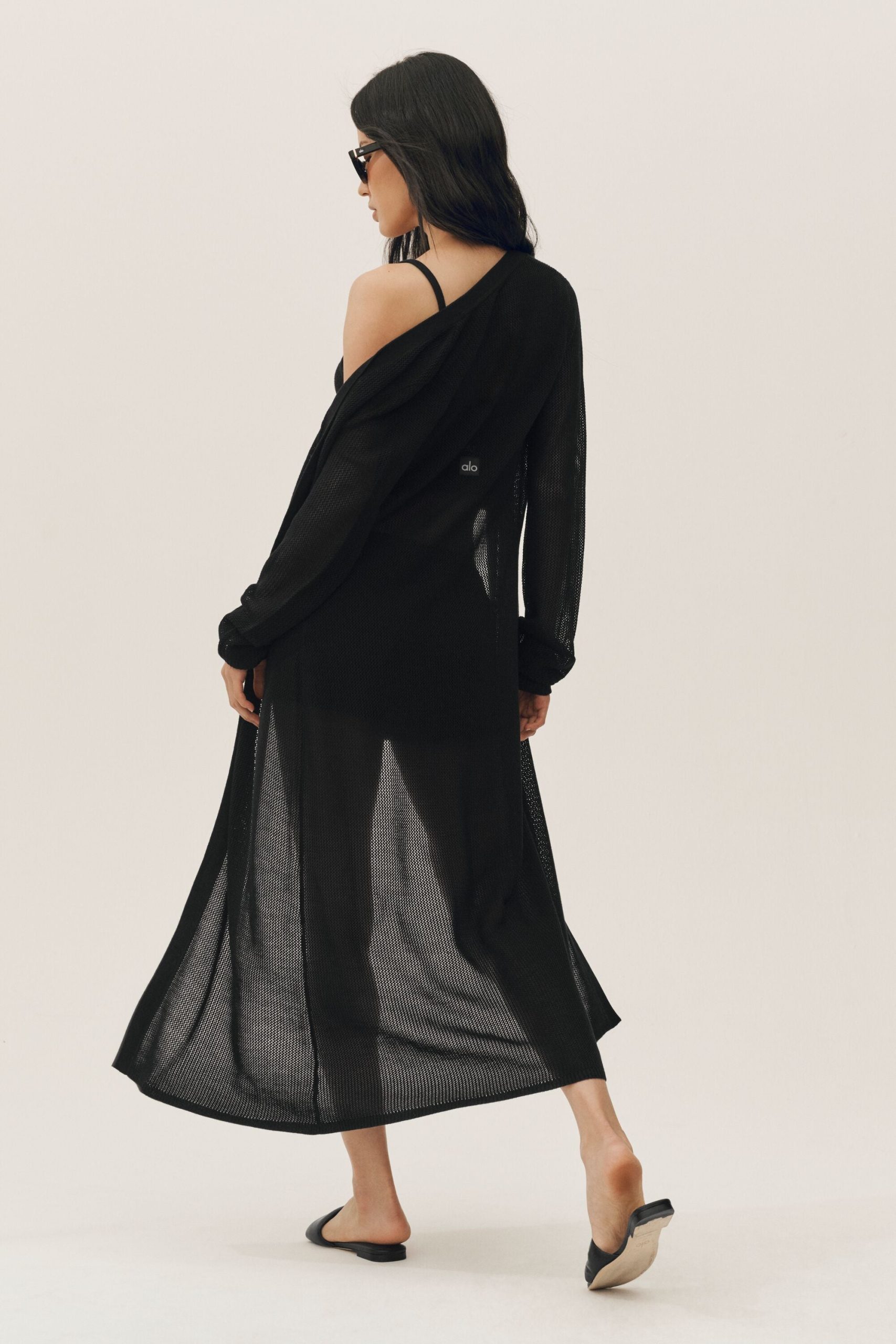 Silk Cashmere Heatwave Long Cardigan - Black - Image 2