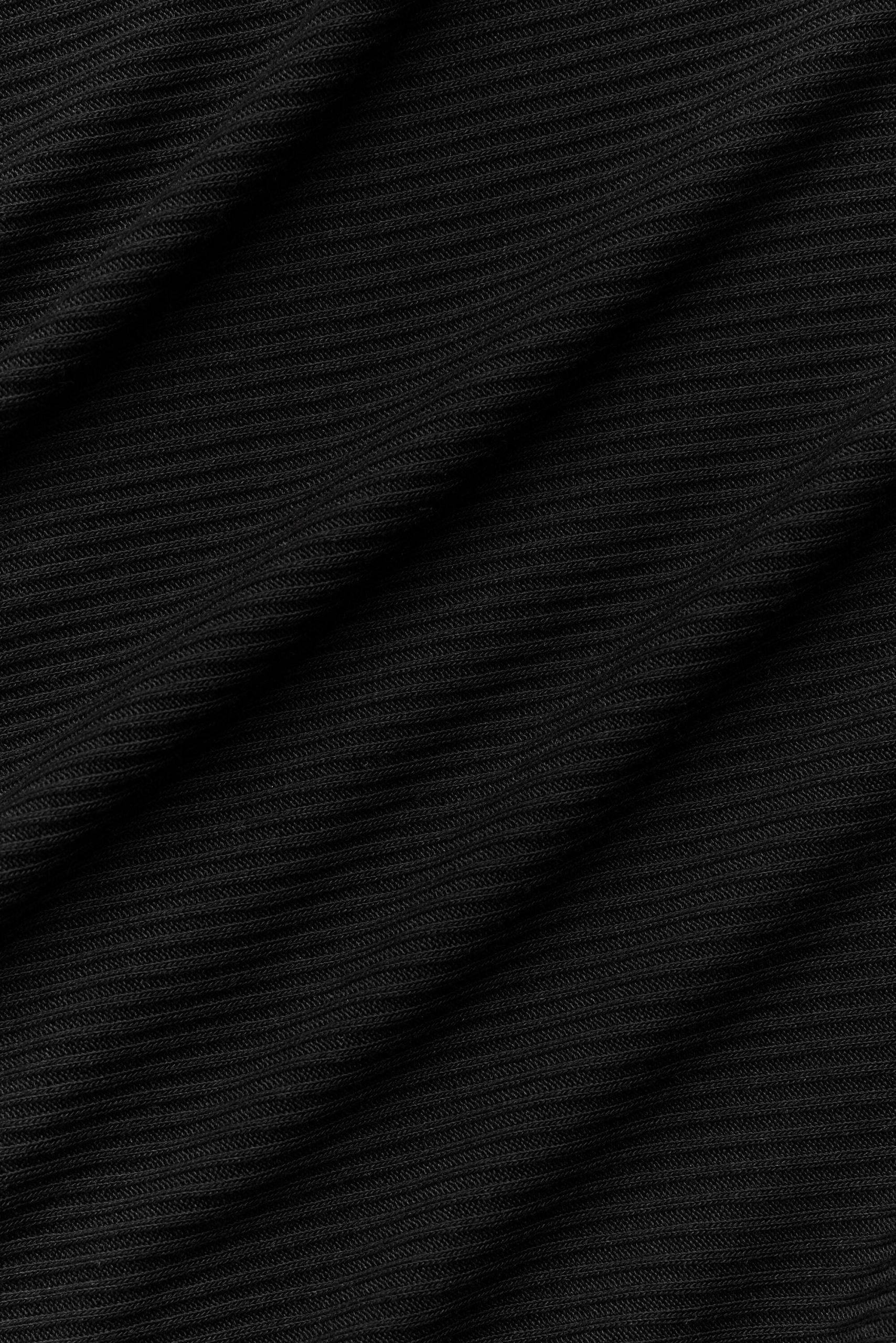 Ribbed Cropped Whisper Cardigan - Black - Image 7