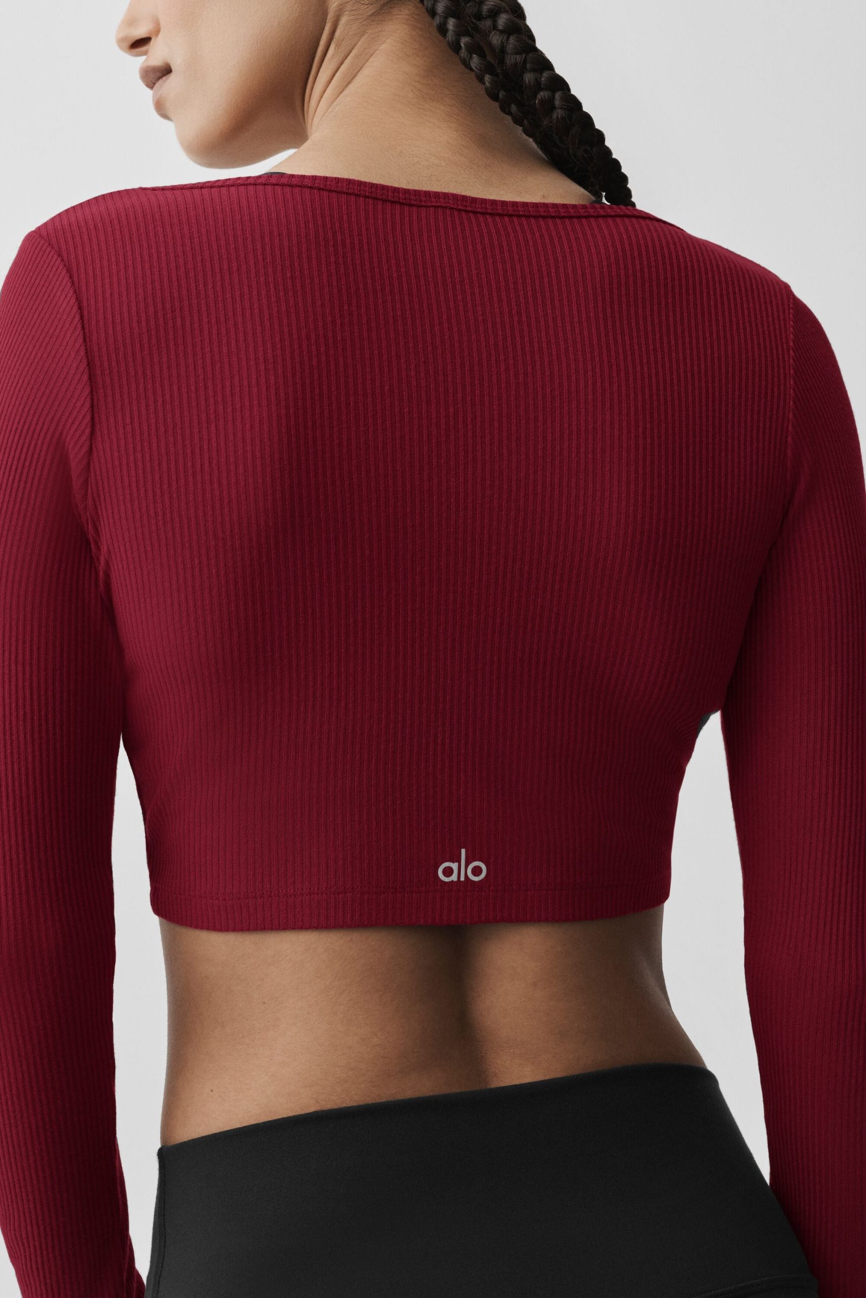 Ribbed Cropped Whisper Cardigan - Summer Romance Red - Image 4