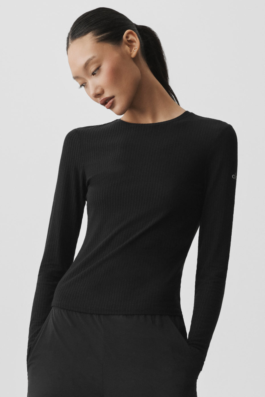 Ribbed Sea Coast Long Sleeve - Black - Image 3