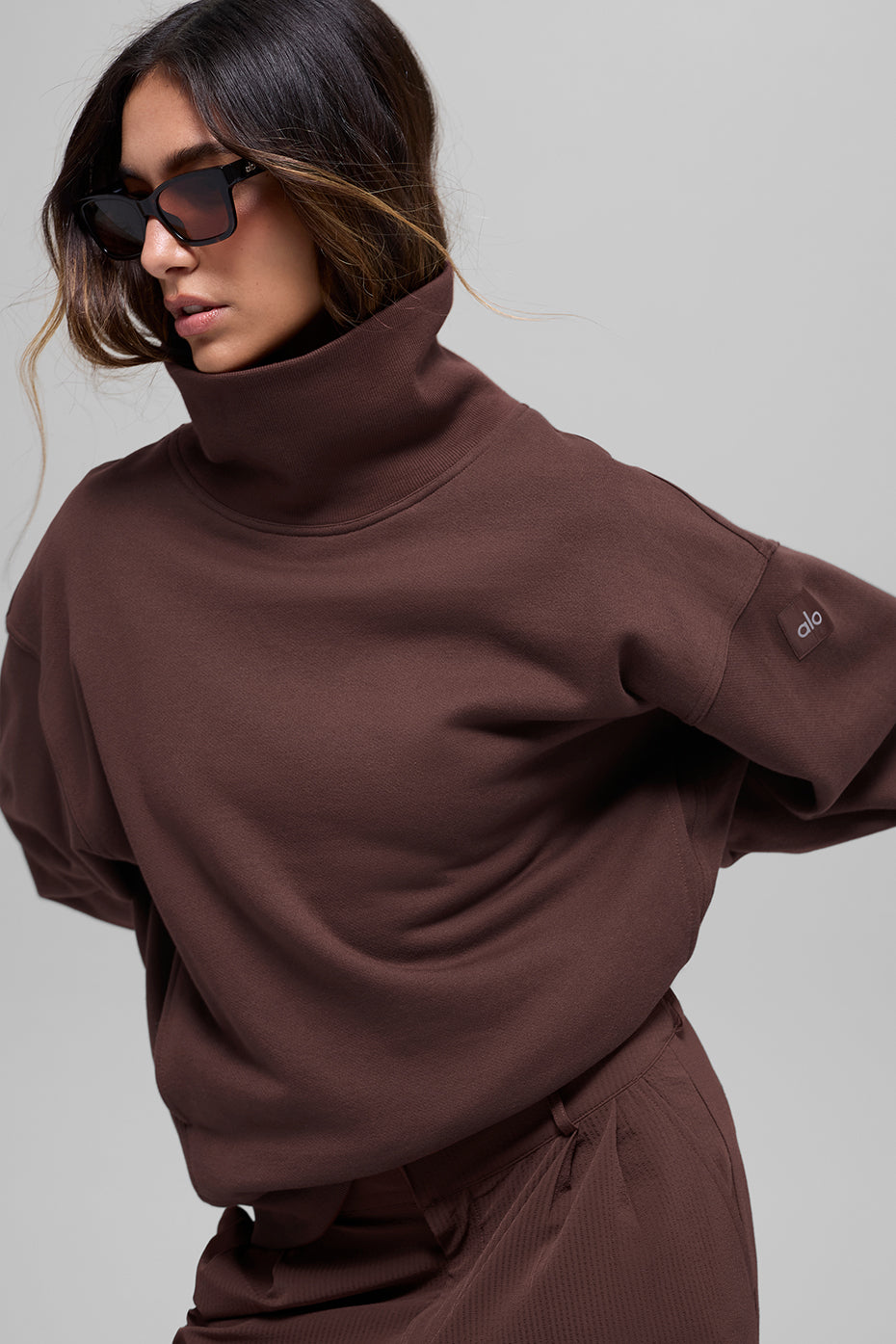 Hazy Mock Neck Pullover - Brownstone - Image 2