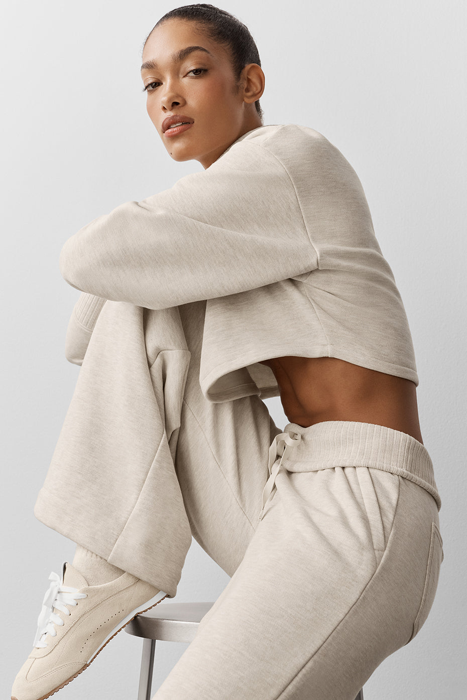 Cropped Serenity Coverup - Oatmeal Heather - Image 3