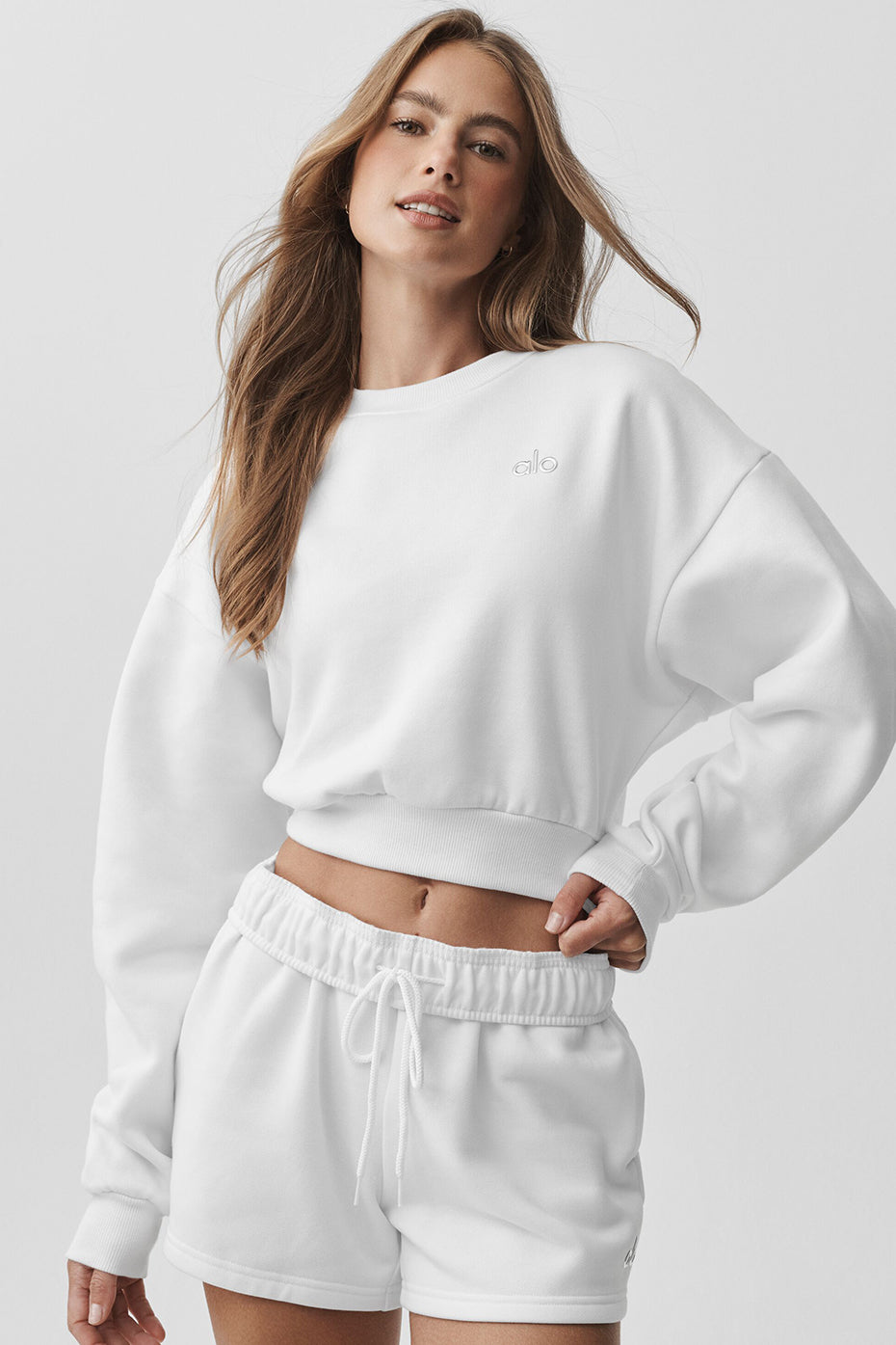 Cropped Accolade Crewneck - White - Image 3
