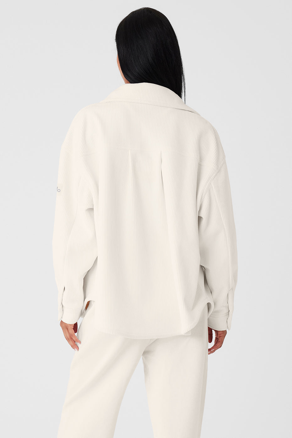 Ribbed Velour Mountain Side Shacket - Ivory - Image 2