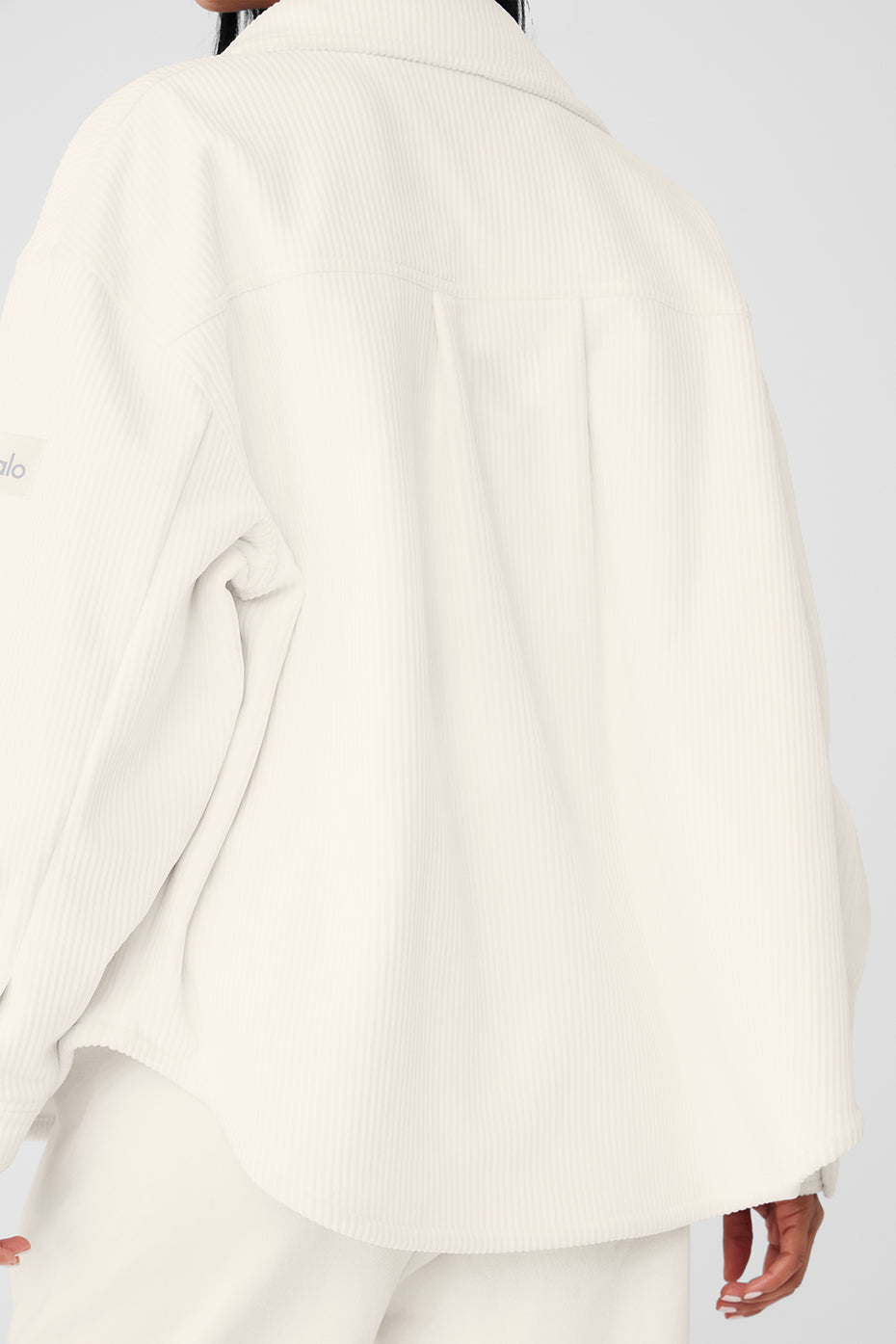 Ribbed Velour Mountain Side Shacket - Ivory - Image 5
