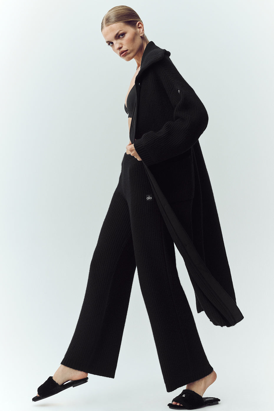 Cashmere Northstar Long Cardigan - Black - Image 3