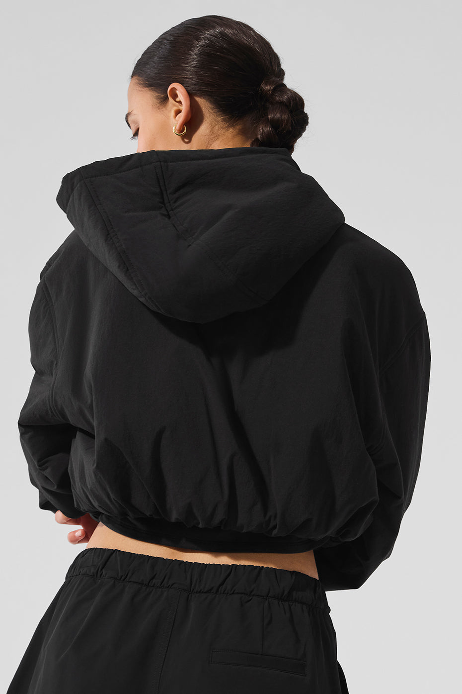 Cropped Mountain Peak Full-Zip Hoodie - Black - Image 3