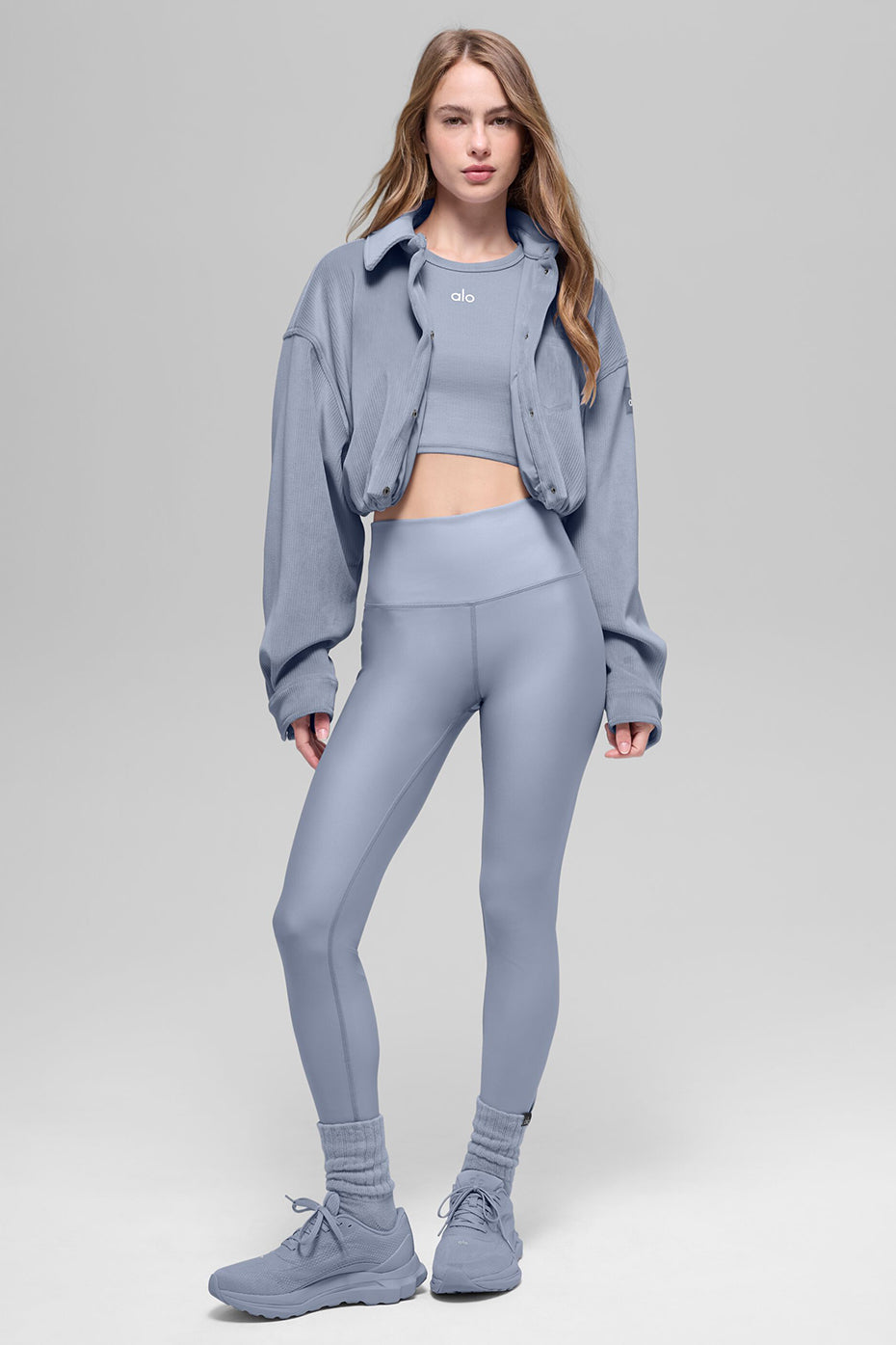 Ribbed Velour Cropped Mountain Side Jacket - Winter Frost - Image 4