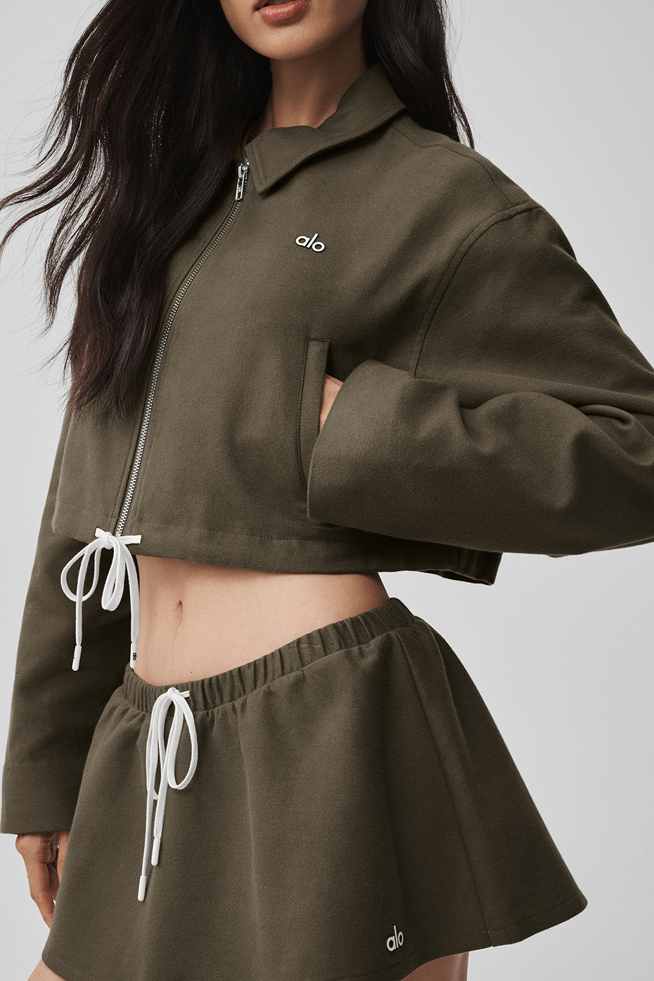 Cropped Fan Favorite Full Zip Jacket - Olive Tree - Image 4