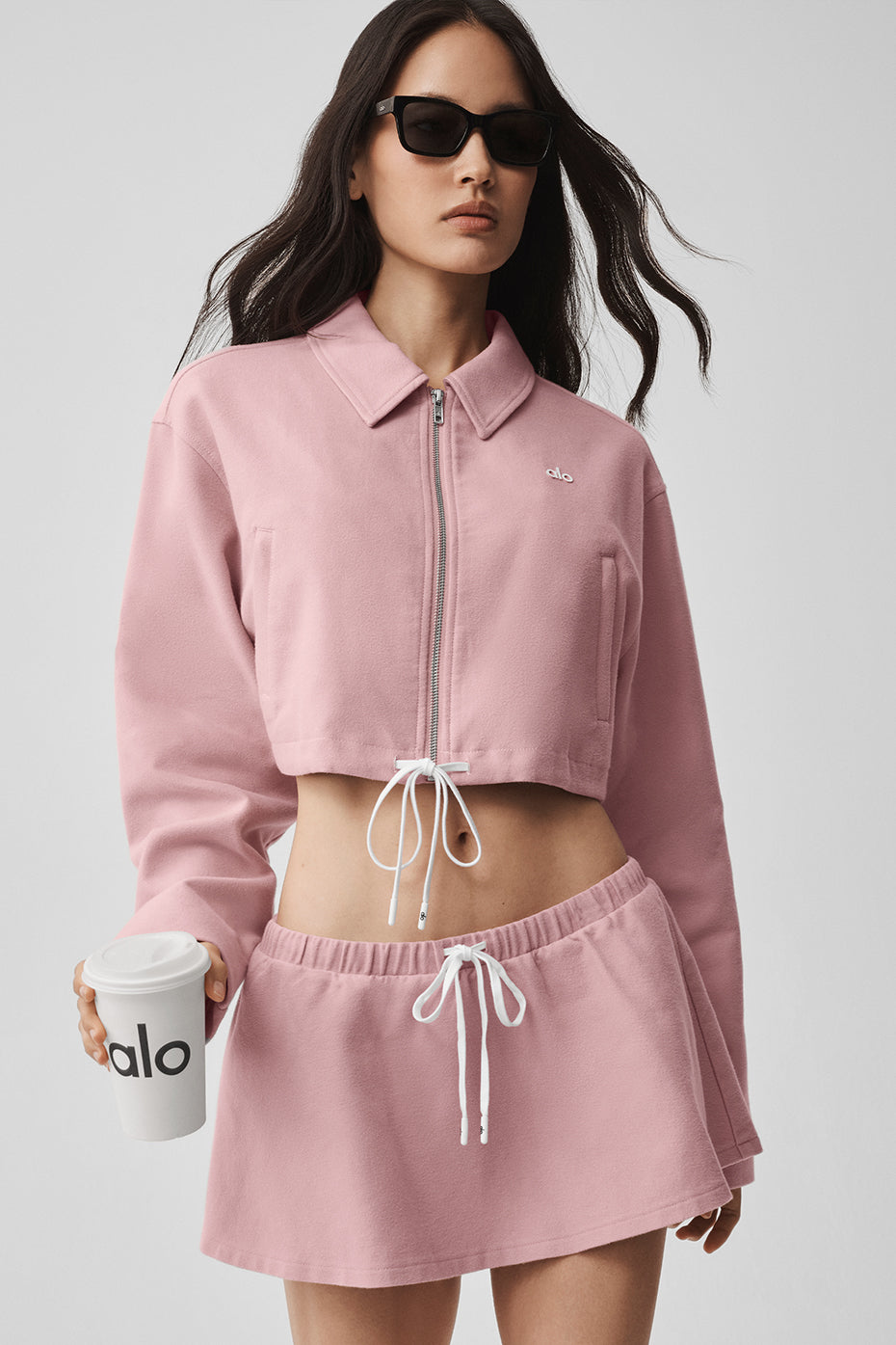 Cropped Fan Favorite Full Zip Jacket - Vintage Pink - Image 3