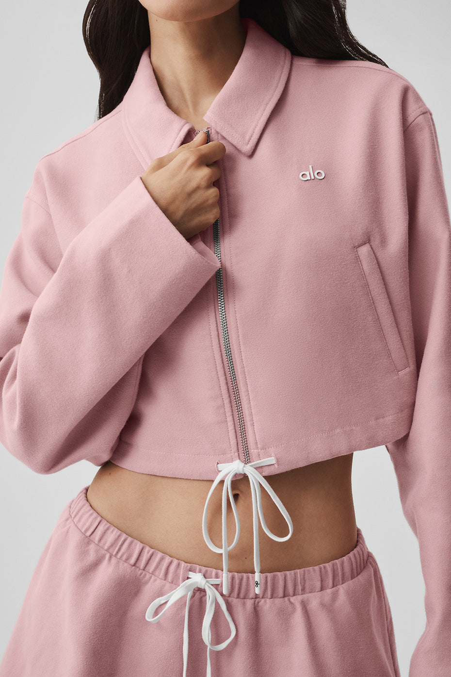 Cropped Fan Favorite Full Zip Jacket - Vintage Pink - Image 5