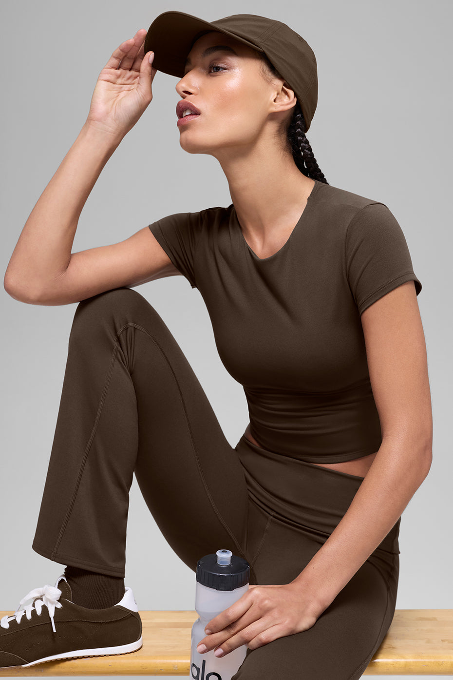 ALO Softsculpt 7/8 Foldover Flare Legging - Espresso - Image 6
