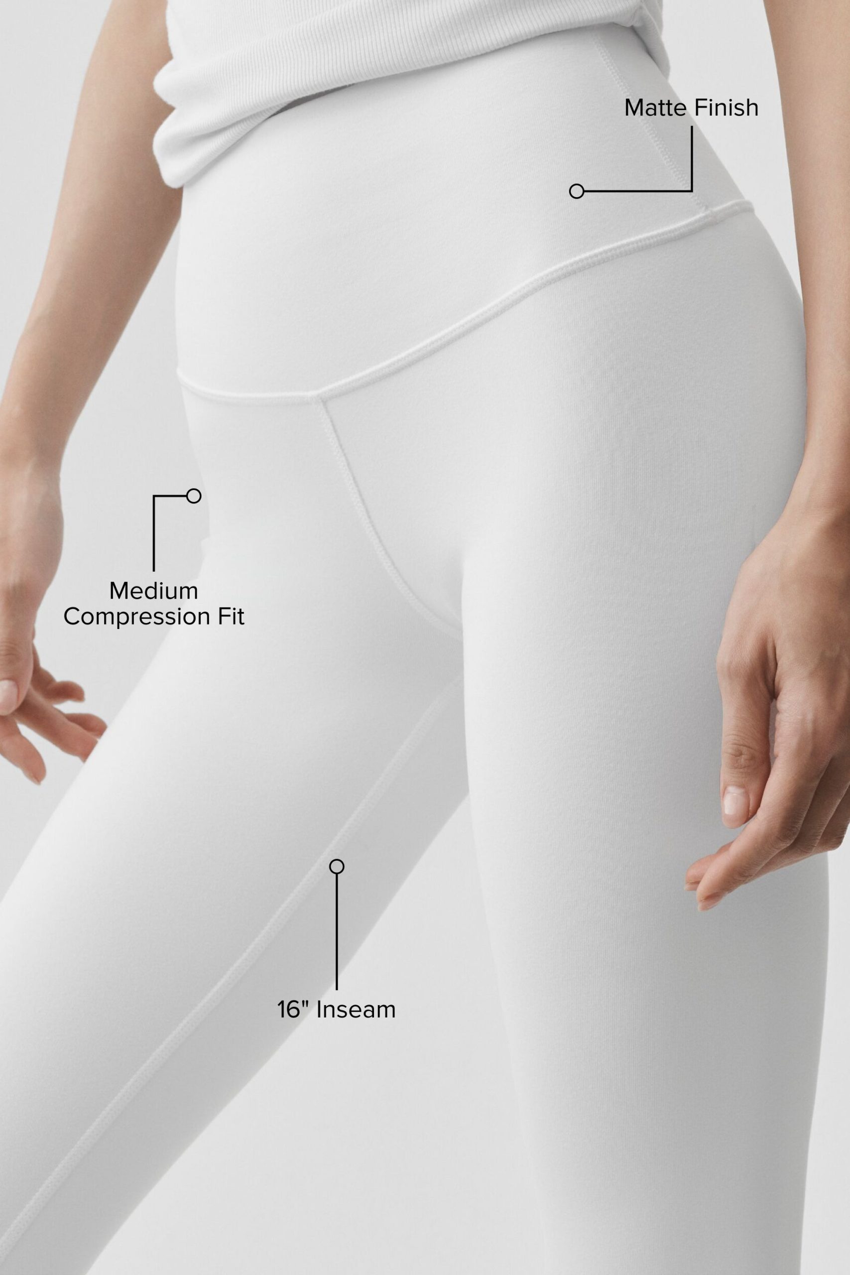 16 High-Waist Airbrush Capri - White - Image 2