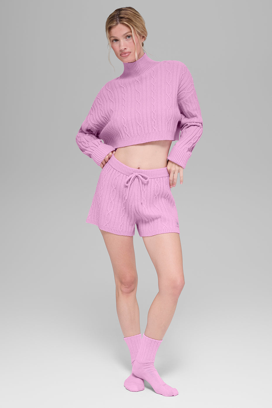 Cable Knit Winter Bliss Short - Candy Heart Pink - Image 5