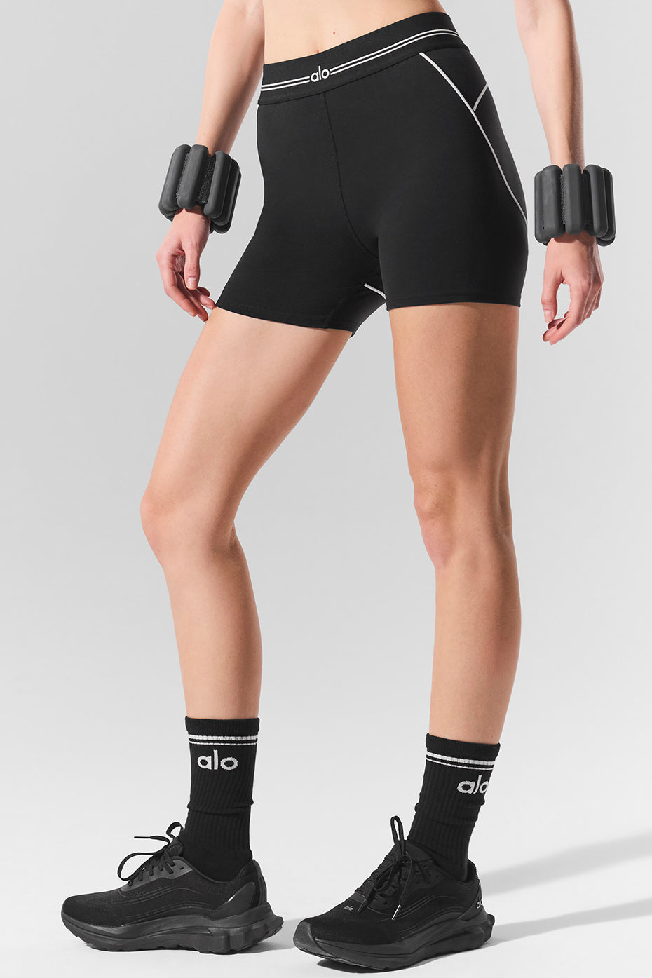 4 Airbrush High-Waist Heart Throb Short - Black/White - Image 2