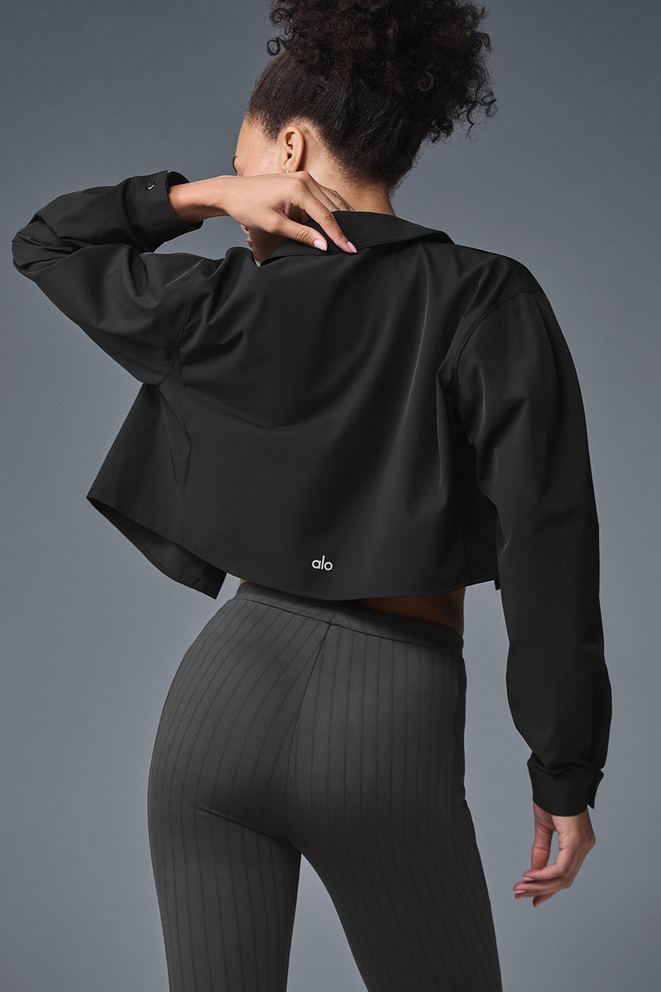 Cropped Take Me Out Button Up - Black - Image 2