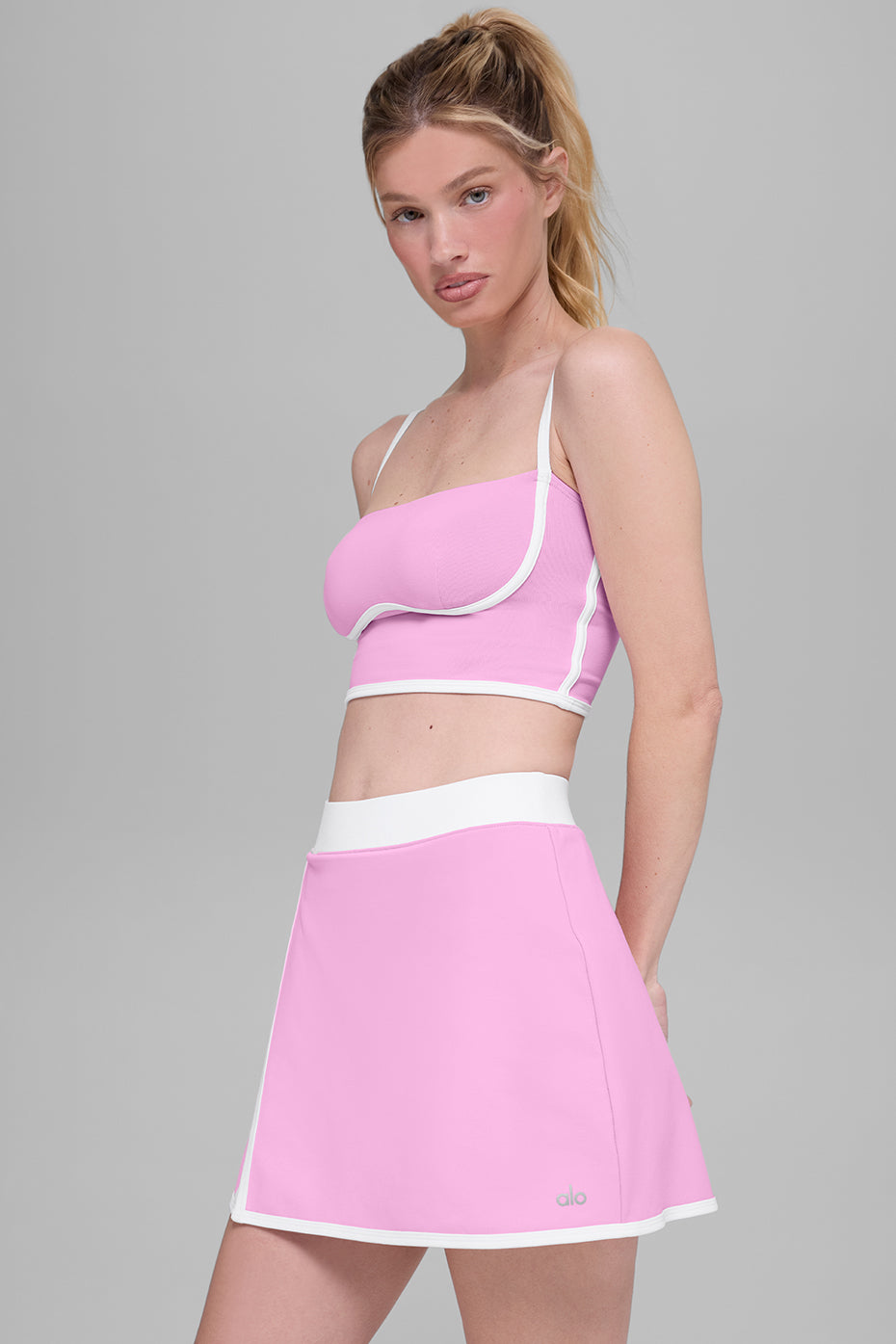 Airbrush Streamlined Bra Tank - Candy Heart Pink/White - Image 3
