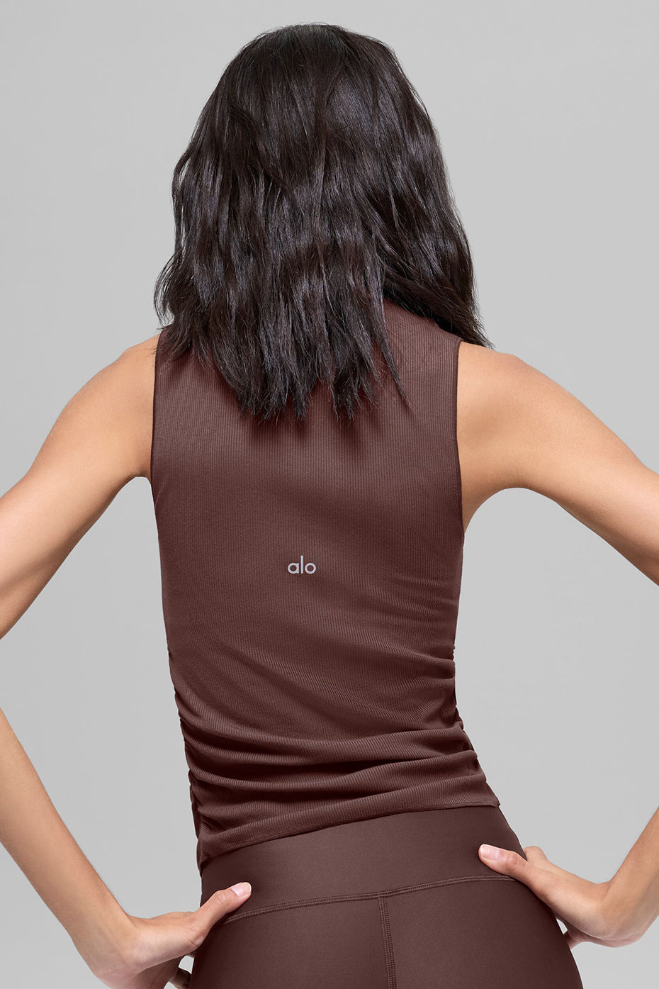 Ribbed En Pointe Tank - Brownstone - Image 2